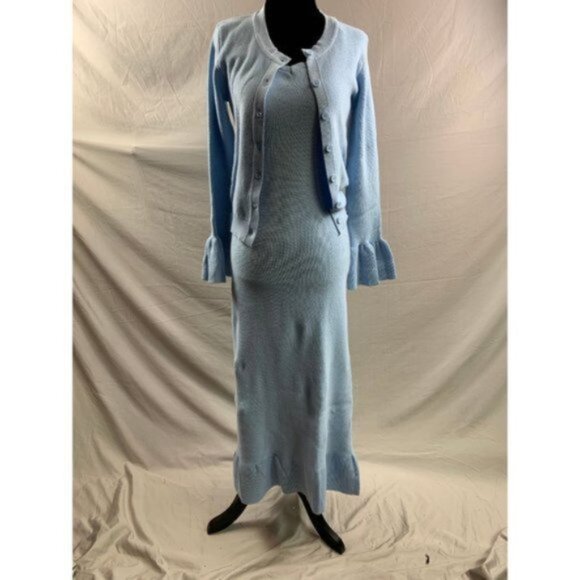 Boho Blue Floral Print Dress - Picture 6 of 6